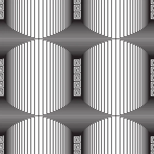 Полосатые линии вектор 3d бесшовный шаблон. Декоративный стиль Греции — стоковый вектор