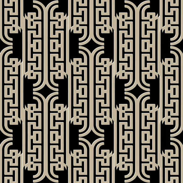 Elegante griechische geometrische Vektor nahtlose Muster. abstraktes Beige — Stockvektor