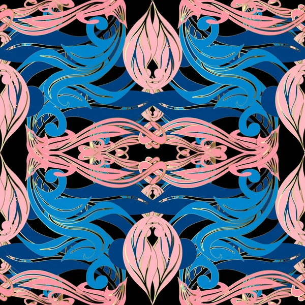 Μπαρόκ ενιαίο μοτίβο. Floral διάνυσμα διακοσμητικά πολύχρωμα πίσω — Διανυσματικό Αρχείο