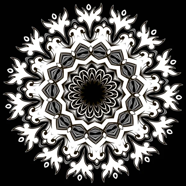 Barock svart och vit vektor Mandala mönster. Prydnads dekor — Stock vektor
