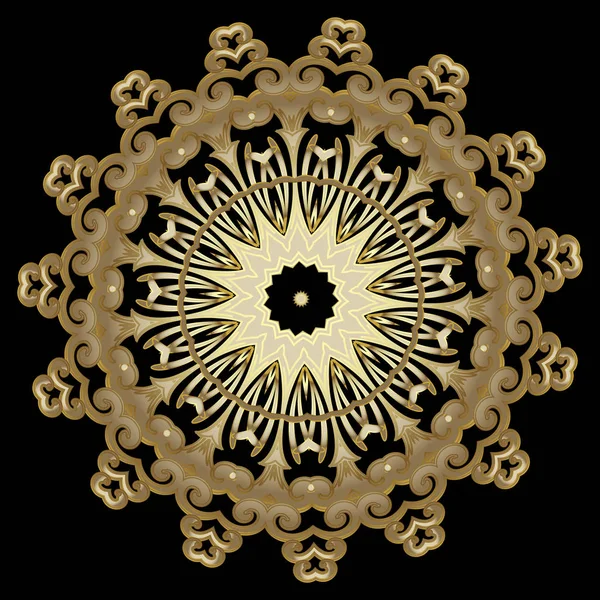 Modello mandala vettore stile etnico oro. Decorativo ornamentale — Vettoriale Stock