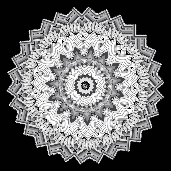 Estilo étnico colorido patrón mandala zigzag. Vector ornamental — Archivo Imágenes Vectoriales