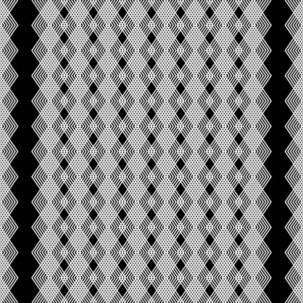 Zigzag lines vector seamless pattern. Black and white geometric — Stock Vector