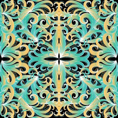 Renkli şıklık çiçek vektör Dikişsiz desen. Süsleme ETH