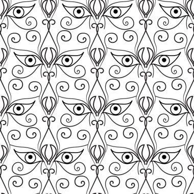 Soyut gözler dikişsiz desen. Süs etnik arka plan. Tr