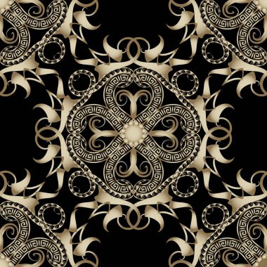 Süs etnik tarzı Yunan vektör sorunsuz desen. El çizimi