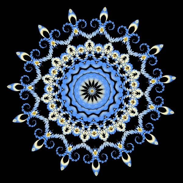 Stickerei bunte florale Spitze Mandala-Muster. Vektor-Grungy — Stockvektor