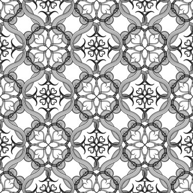 Arapça tarzı çizgi sanat tracery vektör dikişsiz desen. Süs