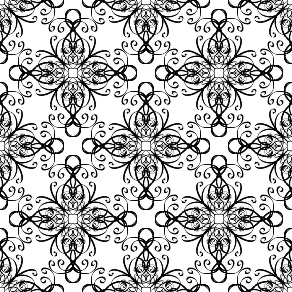 Etnisk stil svart och vit vektor linjer sömlösa mönster. Hand — Stock vektor