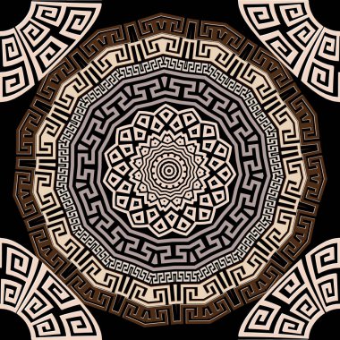 Zarif yunan vektör dikişsiz desen. Renkli geometrik mandalas arka plan. Modern dekoratif tekrar arka plan. Antik etnik tarzı Yunan anahtar meanders süs. Süslü soyut yaratıcı tasarım