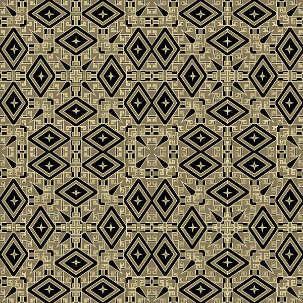 Padrão sem emenda vetor de losango geométrico tribal. Etnia ornamental fundo abstrato. Moderno repetir decorativo estilo mexicano pano de fundo. Ornamento criativo na moda com losango, formas, linhas . — Vetor de Stock