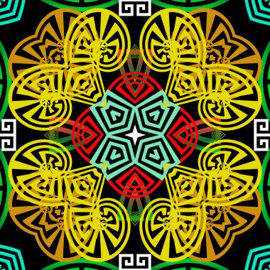 Güzel renkli Yunanca vektör pürüzsüz desen. Kabile etnik tarzı süslemeli parlak bir arka plan. Geometrik arkaplanı tekrar et. Dekoratif Yunanca anahtar kavramları soyut süsler. Sonsuz süsleme dokusu.