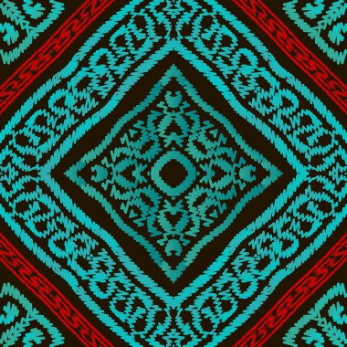 Kabilenin etnik nakış işleme şekli kusursuz. Renkli duvar halısı geometrik arka plan. Grunge arka planı tekrarlıyor. Nakışlı süs. Soyut simetrik desenli tasarım. Sonsuz süsleme dokusu.