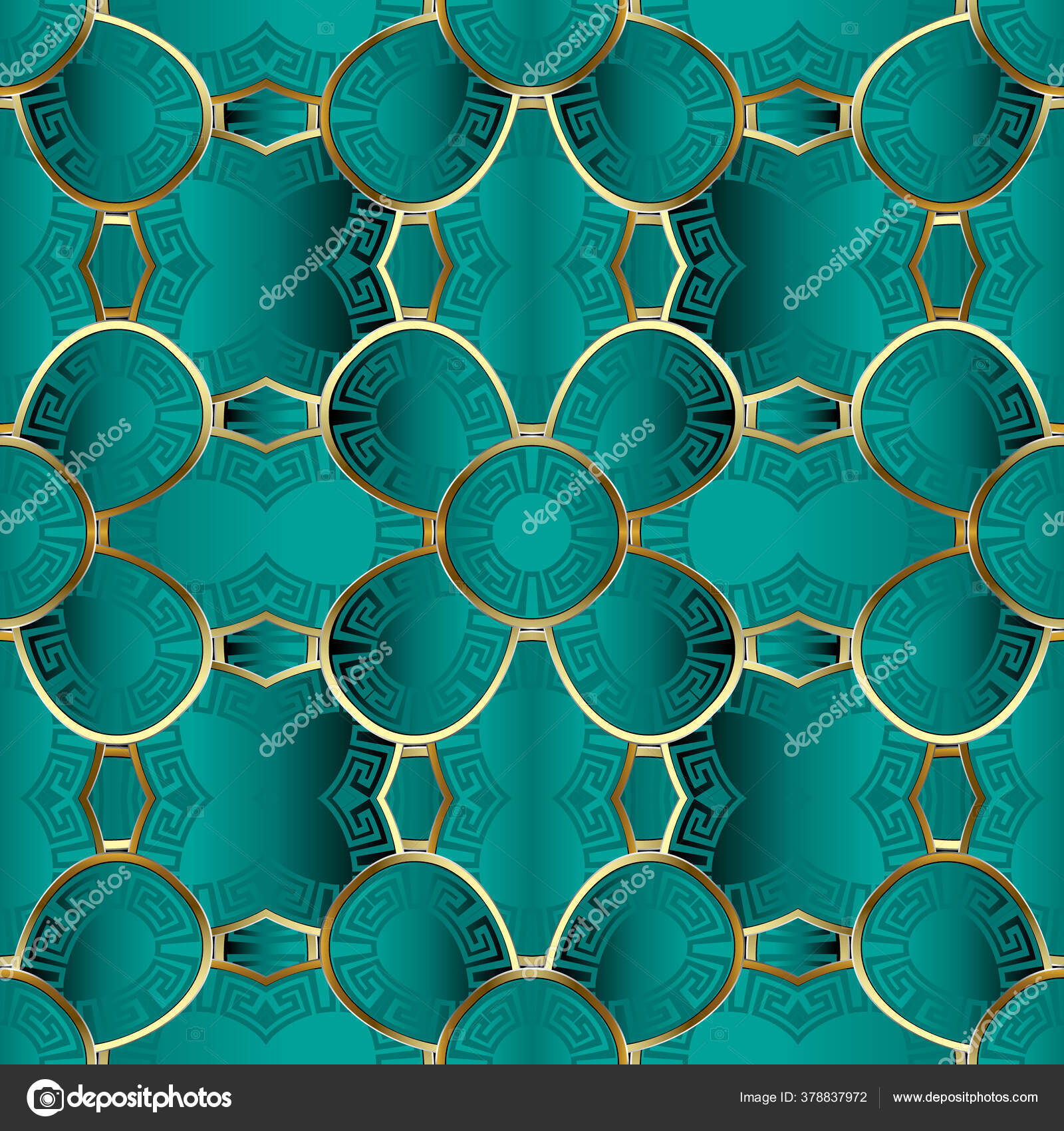 Floral 3d Vektor Nahtlose Muster Griechische Ornamentale Oberflache Hintergrund Schone Kulisse Turkise Farbe Eleganz Blumen Blatter Mandalas Kreise Ornate Design Mit Griechischen Schlussel Maandert Stockvektor C Nailaz 378837972