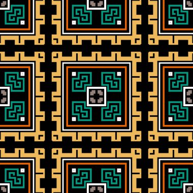 Geometrik yunan vektörü kusursuz desen. Soyut kabile tarzı bir geçmişi var. Renkli ekose arka planı tekrarla. Zarif bir tartan süsü. Yunan kare çerçeveleri, çizgileri, çizgileri, Yunan anahtar kavşakları