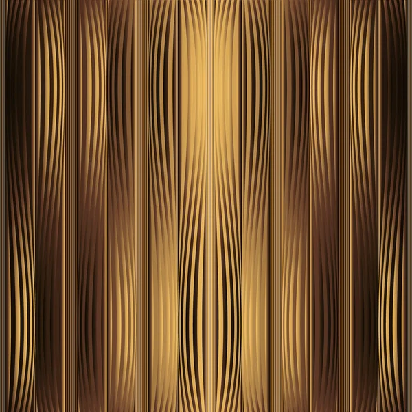 Texturerat guld 3d vektor sömlöst mönster. Gyllene prydnadsyta bakgrund. Upprepa dekorativa bakgrund med skuggor och höjdpunkter. Glänsande randig prydnad. Vågrörelser. Material. Ändlös textur — Stock vektor