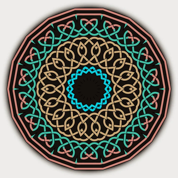 Modelul Colorat Celtic Mandala Linii Vectoriale Fundal Repetați Arta Liniei — Vector de stoc