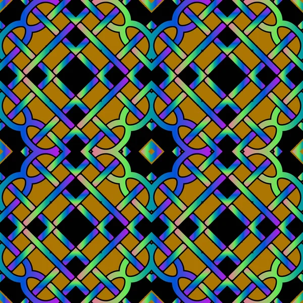 Bunte Linien Nahtlose Muster Keltisches Ornament Wiederholen Sie Gebogene Linien — Stockvektor