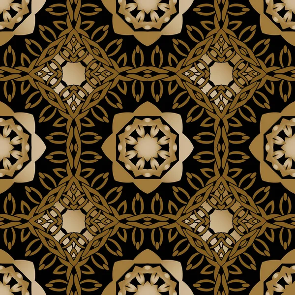 Ornate Ethnische Nahtlose Muster Vector Ornamentalen Floralen Hintergrund Stickerei Stil — Stockvektor