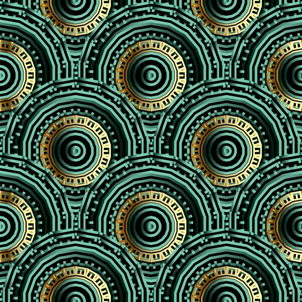 Tiled Mandalas Seamless Pattern Ornate Deco Background Greek Ornamental Repeat — Stock Vector