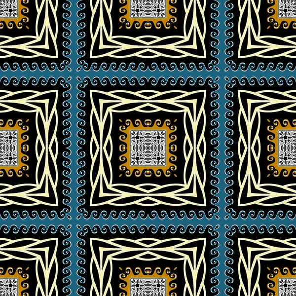 Geometric Plaid Seamless Pattern Greek Ornamental Colorful Background Repeat Tribal — Stock Vector