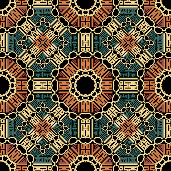 Griechisches Geometrisches Nahtloses Muster Ornamentale Bunten Hintergrund Wiederholen Sie Den — Stockvektor
