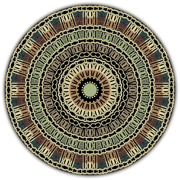 Patrón Vectorial Mandala Griego Étnico Fondo Colorido Ornamental Repita Telón — Archivo Imágenes Vectoriales