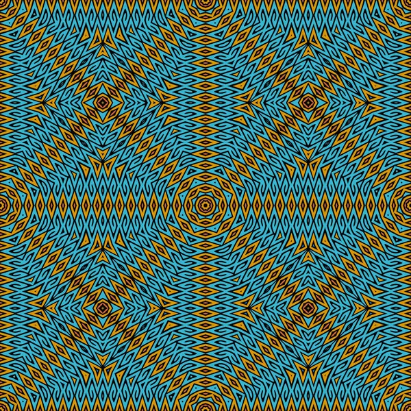 民族的なカラフルなベクトルシームレスパターン 三角形の背景 エレガントな装飾的な背景を繰り返します ジグザグライン 抽象幾何学的形状 菱形と対称モザイク装飾 — ストックベクタ