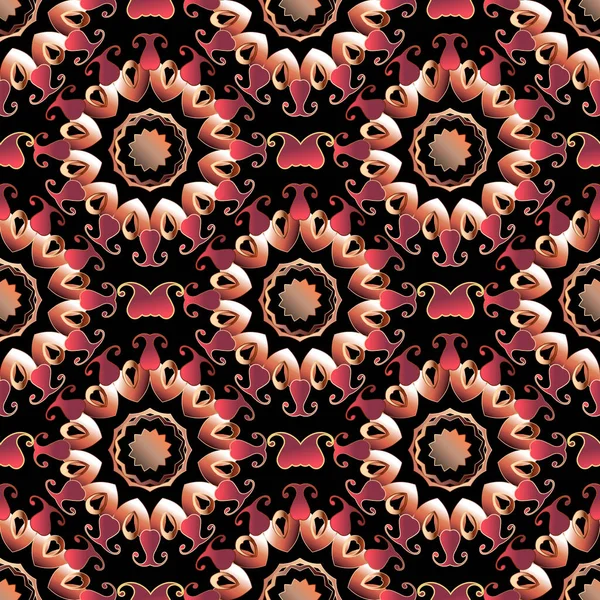 Paisley Naadloos Patroon Bloemen Kleurrijke Sier Achtergrond Herhaal Decoratieve Mandala — Stockvector