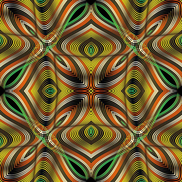 Floral Linien Vektor Nahtlose Muster Moderne Ornamentale Oberfläche Hintergrund Volume — Stockvektor
