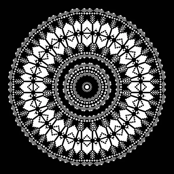 Etnische Ronde Mandala Patroon Geometrische Zwart Wit Abstracte Vectorachtergrond Geometrie — Stockvector