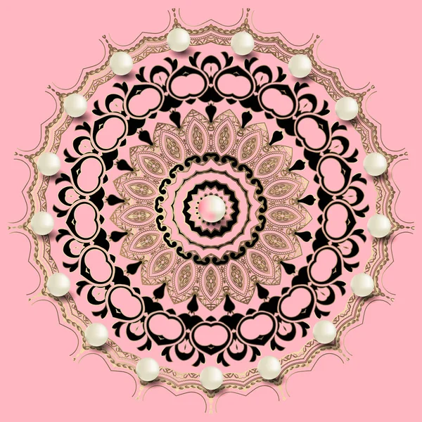 Fondo de color rosa perla ornamento Stockvektorer, royaltyfria 