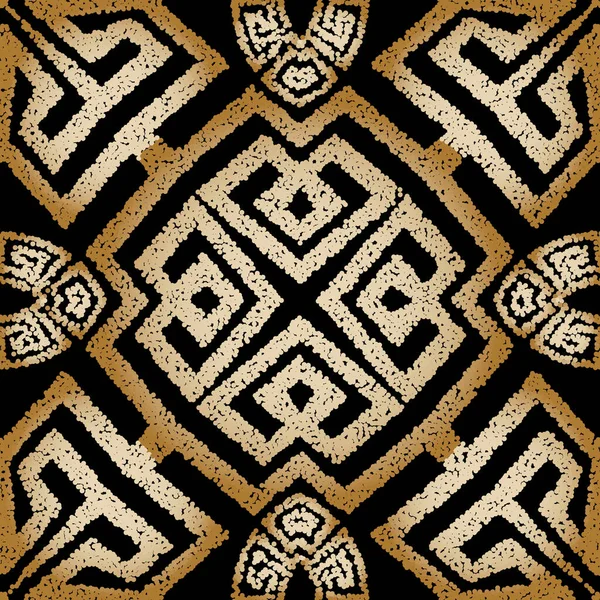 Stippled Grunge Griechisches Nahtloses Muster Vektor Ornamentalen Strukturierten Hintergrund Grobe — Stockvektor