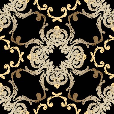 Benekli grunge pürüzsüz desen. Vektör desenli arka plan. Klasik çiçek kabataslak zemin. Parmak uçları, noktalar, barok çiçekler, yapraklar. İğrenç Damask süsü. Modern noktalı kirli tasarım.