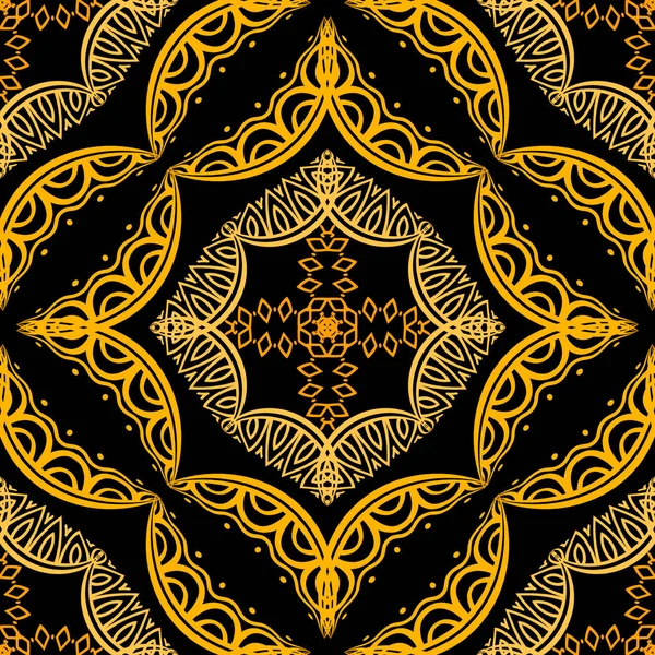 Kleurrijk Abstract Naadloos Patroon Decoratieve Stamachtergrond Symmetrische Bloemen Stof Ornament — Stockvector