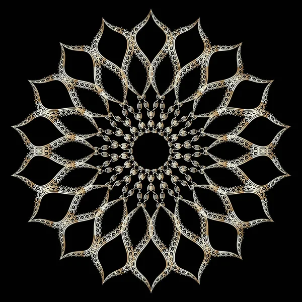 Spitze Florales Arabisches Mandala Eleganz Spitze Goldmuster Ornamentaler Arabesken Vektorhintergrund — Stockvektor