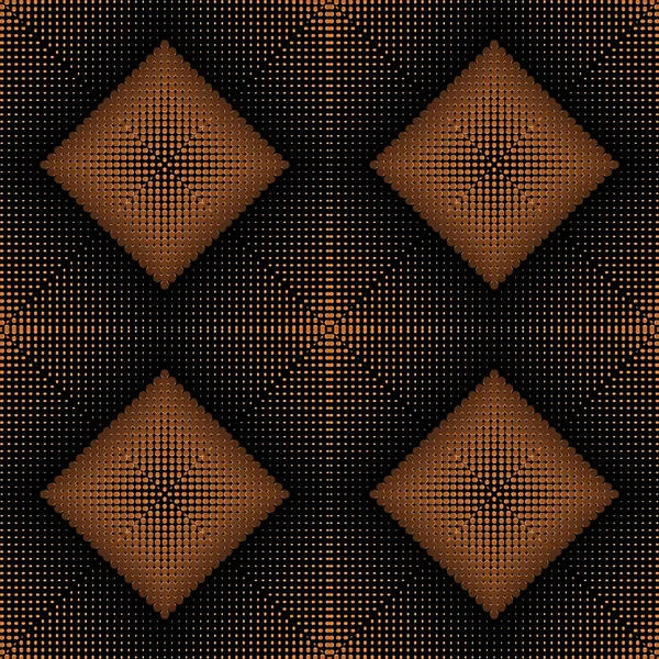 ハーフトーン3Dロムバスシームレスパターン ベクトルハーフトーン幾何学的背景 ロンバスは点や円で装飾を点在させた テクスチャの背景を繰り返します 要旨現代のグランジデザイン 表面の質感 — ストックベクタ
