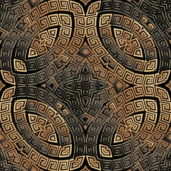 Kupfer Griechisches Nahtloses Muster Vector Ornamental Texturierten Hintergrund Ornate Wiederholung — Stockvektor