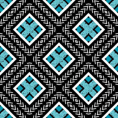Kabile renginde, pürüzsüz vektör deseni. Etnik dekoratif soyut arka plan. Waffled dekoratif arka plan. Grunge desenli süs, soyut şekiller, eşkenar dörtgen, çizgiler, zik zag, modern tasarım..