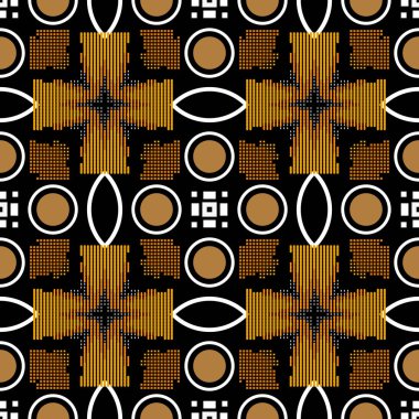 Dokulu vektörsüz desen. Etnik kabile dekoratif soyut geçmişi. Modern dekoratif arka plan. Grunge yarım ton süsü, soyut geometrik şekiller, çizgiler, kareler, daireler.