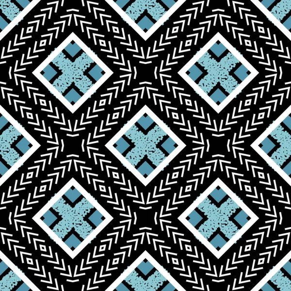 部族のカラフルなベクトルシームレスパターン 民族装飾抽象的な背景 装飾的な背景を繰り返しワッフル 質感の装飾 抽象的な形状 ライン ジグザグ 現代的なデザイン — ストックベクタ