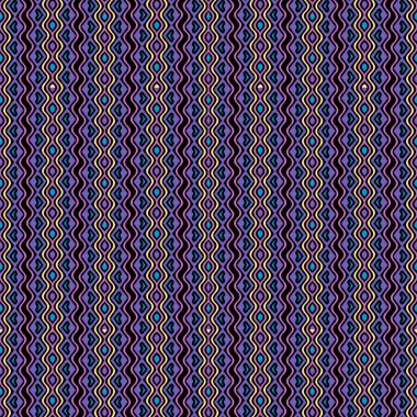 Çizgili dalga çizgileri kusursuz desen. Rengarenk kabile geçmişi. Etnik stil geometrik arka planı tekrarlıyor. Halk soyut şekiller ve çizgilerle süsleri salladı. Baskılar için dekoratif modern tasarım.