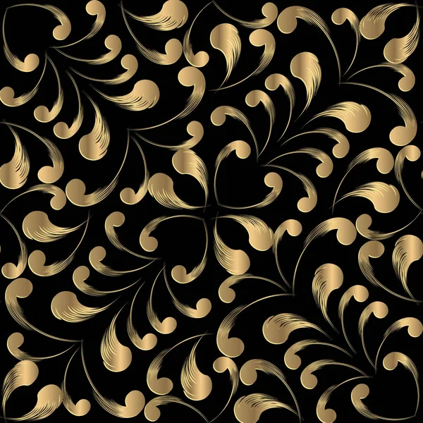 Modèle Sans Couture Gold Paisley Arrière Plan Vectoriel Ornemental Répétez — Image vectorielle