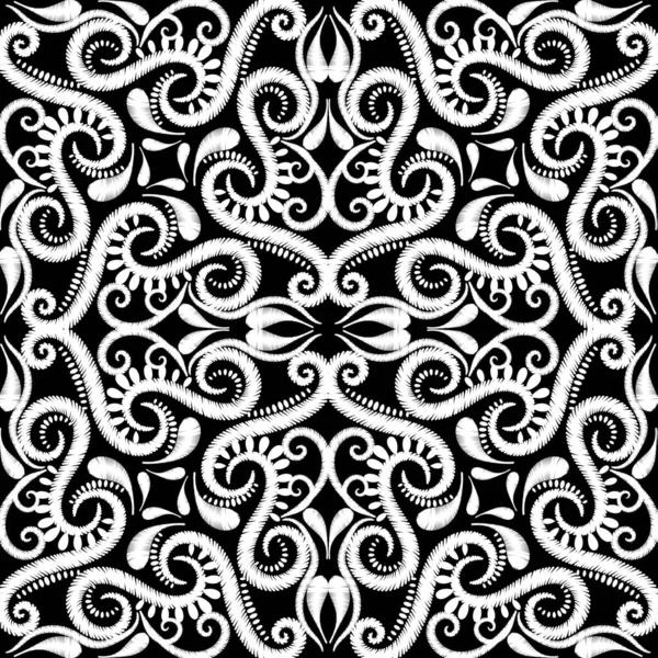Кружевной Арабеск Бесшовный Рисунок Гобелен Текстурированный Векторный Фон Повторяем Арабский — стоковый вектор