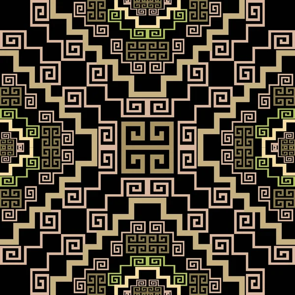 Modèle Vectoriel Grec Géométrique Sans Couture Origine Ethnique Tribale Abstraite — Image vectorielle