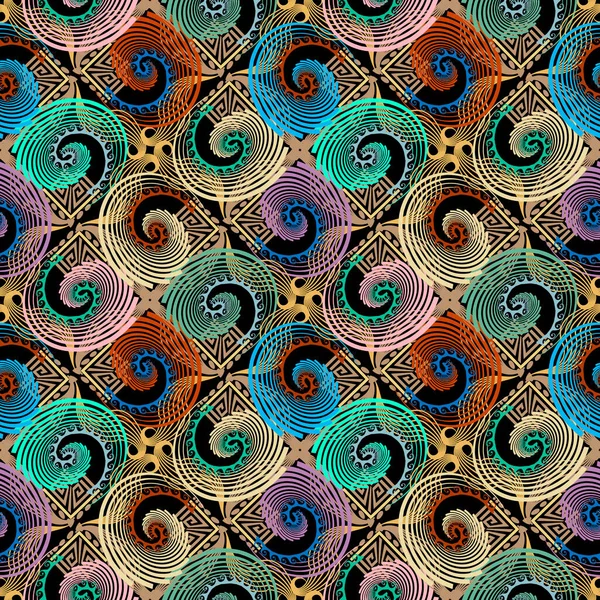 Spirales Vecteur Motif Sans Couture Arrière Plan Géométrique Abstrait Ornemental — Image vectorielle