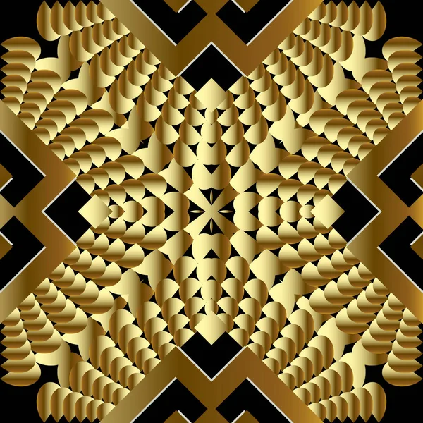 Χρυσό Γεωμετρικό Διάνυσμα Αδιάλειπτη Μοτίβο Διακοσμητική Υφή Γεωμετρίας Φόντο Σχεδιάστηκε — Διανυσματικό Αρχείο