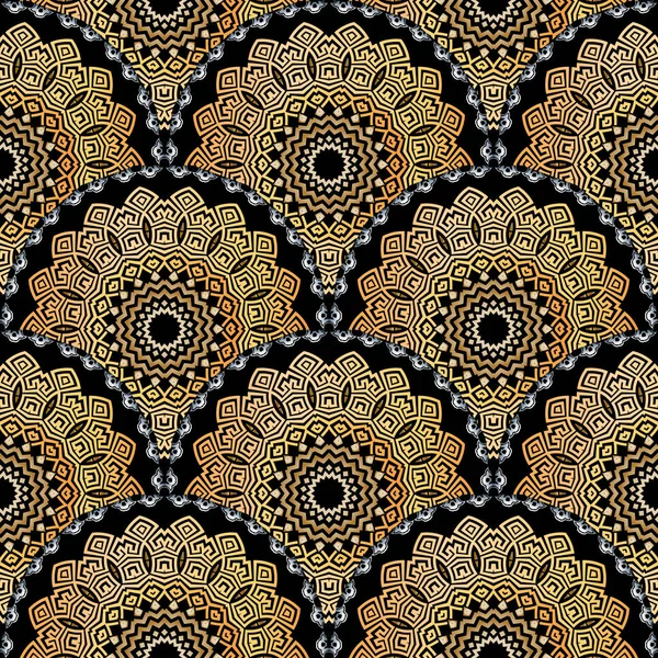 Deco Greek Tiled Mandalas Seamless Pattern Векторный Орнаментальный Этнический Стиль — стоковый вектор