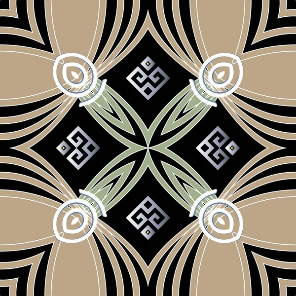 Motif Vectoriel Grec Moderne Géométrique Sans Couture Style Ethnique Fond — Image vectorielle