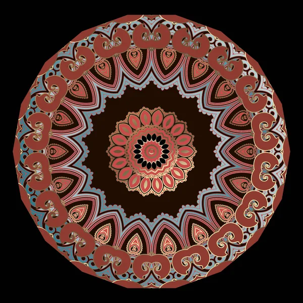 민족적으로 만다라 양식이다 아름다운 꽃무늬 Paisley 안경테가 디자인 장식품 명상을 — 스톡 벡터
